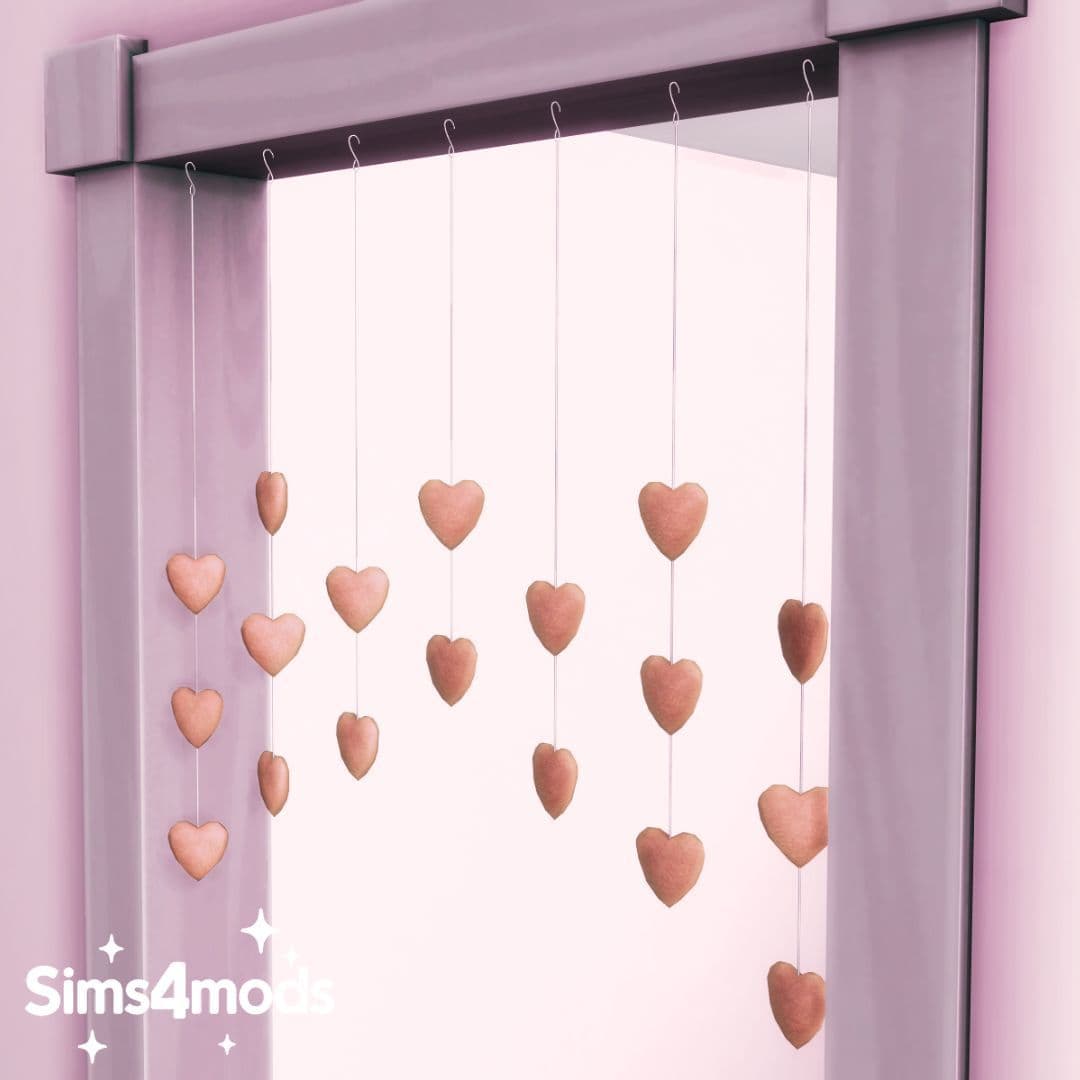 Галерея мода Занавеска с сердечками Door Curtains Hearts #1